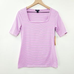 Halogen Women's Purple Striped Top NWT Size S